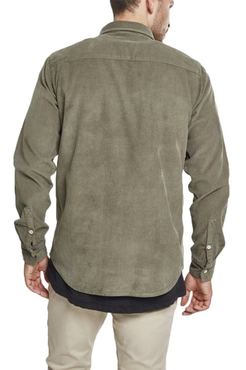 Urban Classics κοτλέ πουκάμισο λαδί