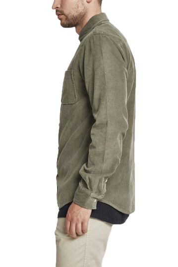 Urban Classics κοτλέ πουκάμισο λαδί