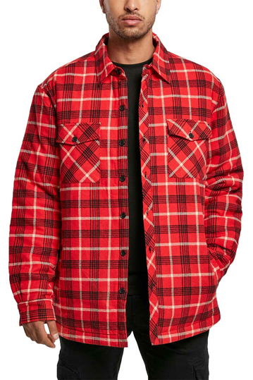 Urban Classics καρό πουκάμισο-σακάκι κόκκινο