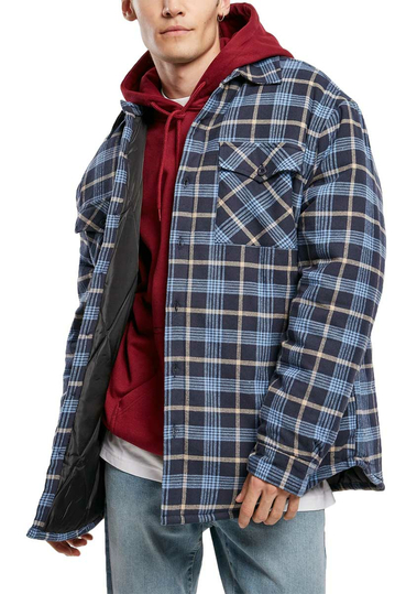 Urban Classics plaid shirt jacket blue