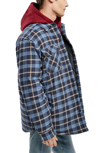 Urban Classics καρό πουκάμισο-σακάκι μπλε