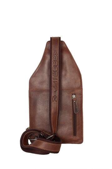 Hill Burry cross body leather bag dark brown