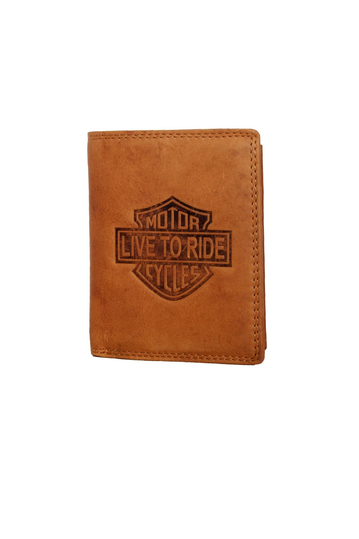 Hill Burry leather wallet Live to ride brown