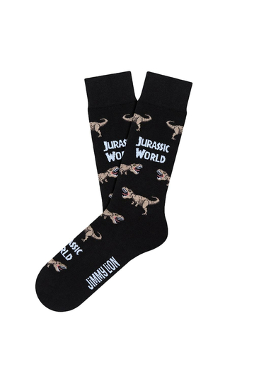 Jimmy Lion Jurassic T-Rex mid calf socks black
