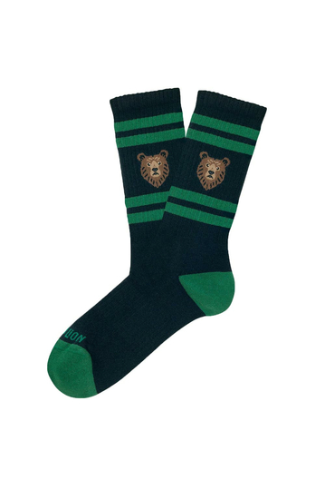 Jimmy Lion Athletic Bear mid calf socks dark blue