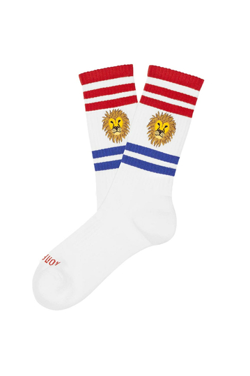 Jimmy Lion Athletic Lion mid calf socks white