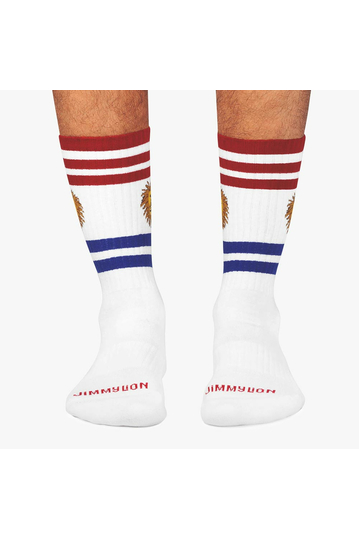 Jimmy Lion Athletic Lion mid calf socks white