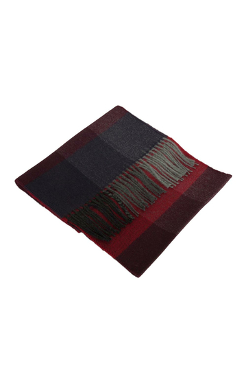 Fringe scarf red/grey