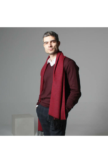 Fringe scarf red