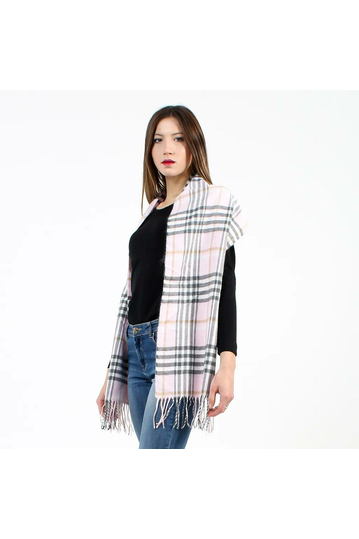 Tartan scarf pink