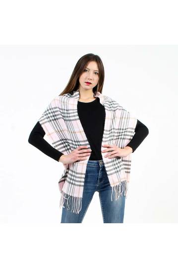 Tartan scarf pink