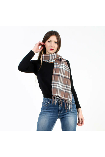 Tartan scarf chocolate