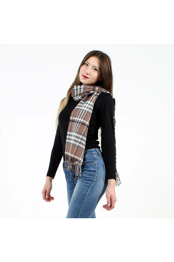 Tartan scarf chocolate