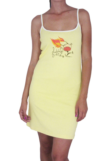 Women's cotton dress Kanabeach in light yellow