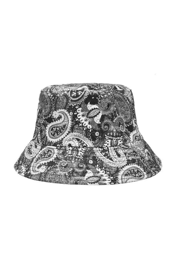 Bucket καπέλο μαύρο με λαχούρια