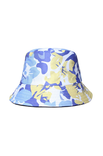 Abstract print bucket hat blue