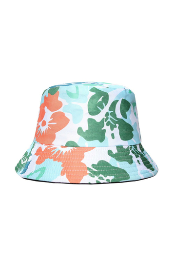 Abstract print bucket hat green