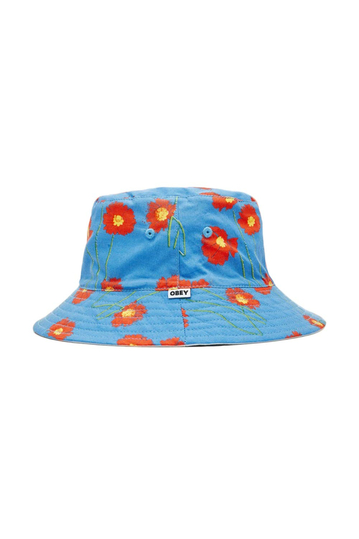 Obey Pollen reversible bucket hat sky blue multi