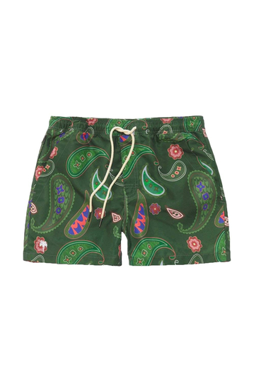 OAS men's swim shorts Green Paisley