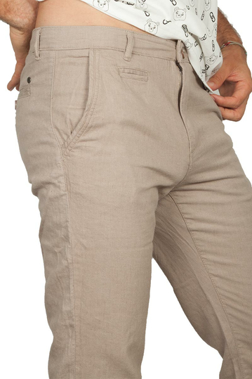 Gnious λινό παντελόνι Cairo tobacco