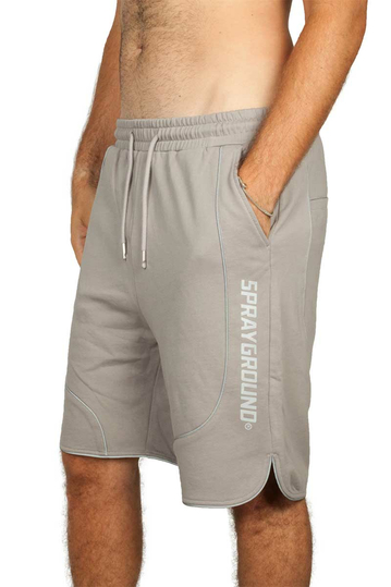 Sprayground Long Shorts With Piping Panels grey