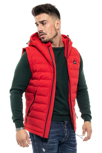 Biston ανδρικό αμάνικο μπουφάν με κουκούλα κόκκινο