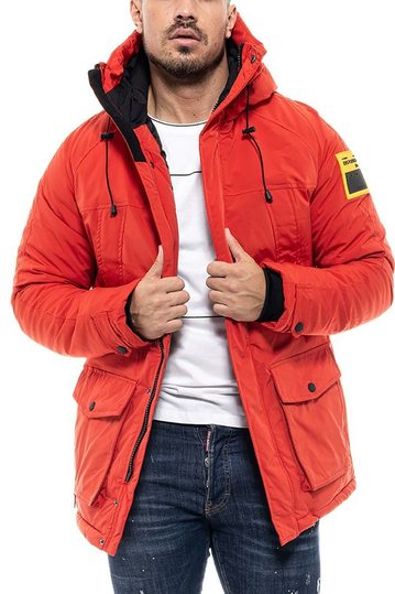 Splendid men's jacket with hood orange