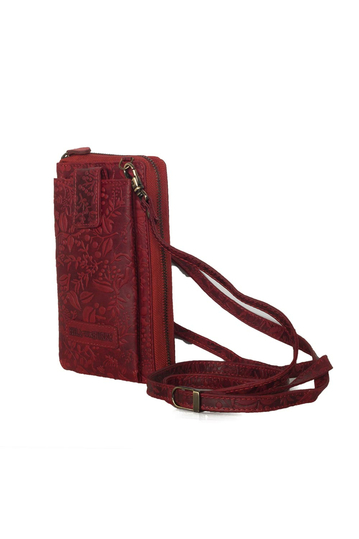 Hill Burry cross body leather wallet embossed - RFID