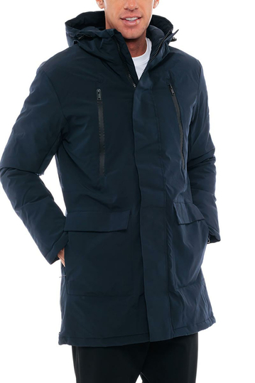 Biston ανδρικό παρκά με κουκούλα navy