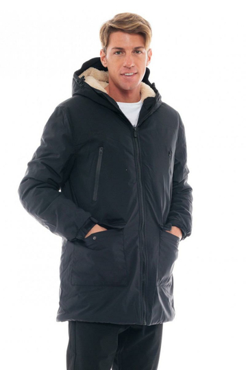 Biston ανδρικό μπουφάν με κουκούλα μαύρο