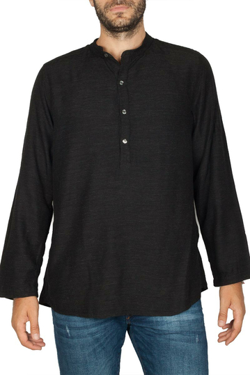 Bigbong Mao collar shirt black