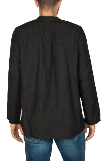 Bigbong πουκάμισο με Μάο γιακά μαύρο