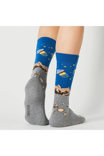 Besocks® BeMars organic cotton socks grey/blue