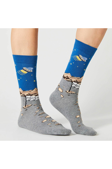 Besocks® BeMars organic cotton socks grey/blue