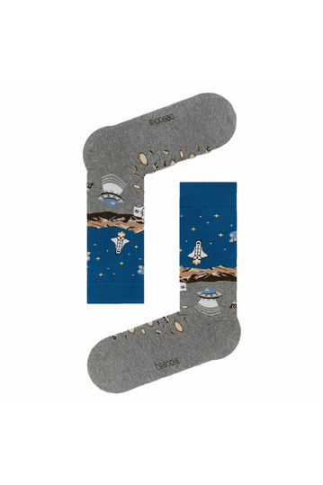 Besocks® BeMars organic cotton socks grey/blue