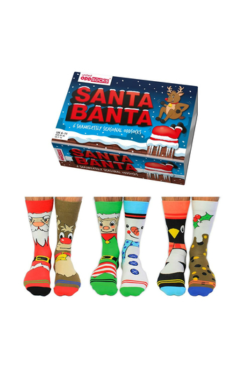 United Oddsocks Santa Banter ανδρικές χριστουγεννιάτικες κάλτσες 3-pack