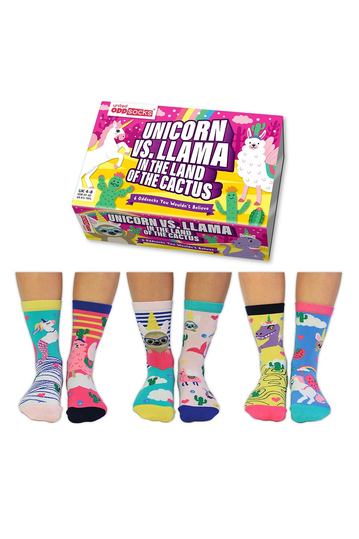 United Oddsocks Llama vs Unicorn γυναικείες κάλτσες 3-pack