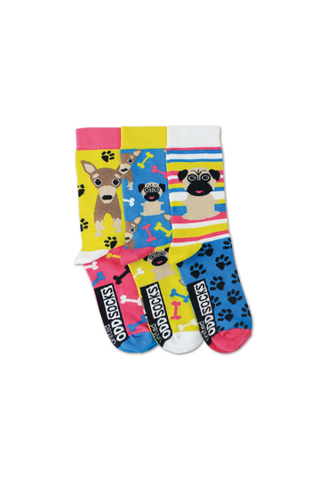United Oddsocks Pugs Kids Socks 3-pack