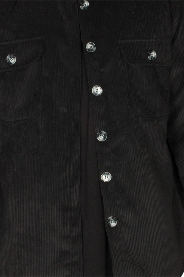 Bigbong κοτλέ πουκάμισο μαύρο