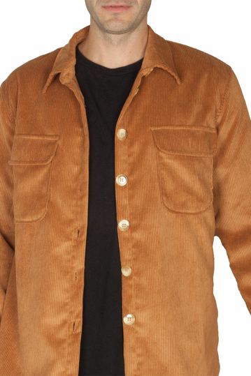 Bigbong κοτλέ πουκάμισο κάμελ