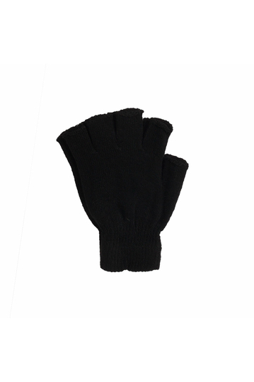 Women's fingerless knit gloves in black