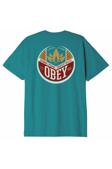 Obey Catch A Fire Organic T-shirt verdigris