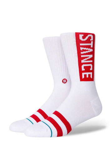 Stance OG crew socks white-red
