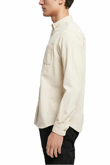 Urban Classics κοτλέ πουκάμισο whitesand