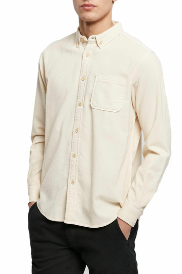 Urban Classics κοτλέ πουκάμισο whitesand