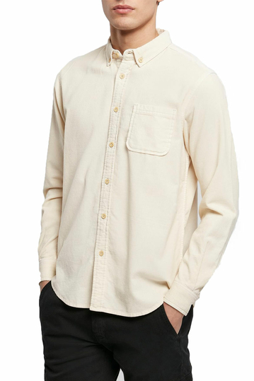 Urban Classics corduroy shirt whitesand