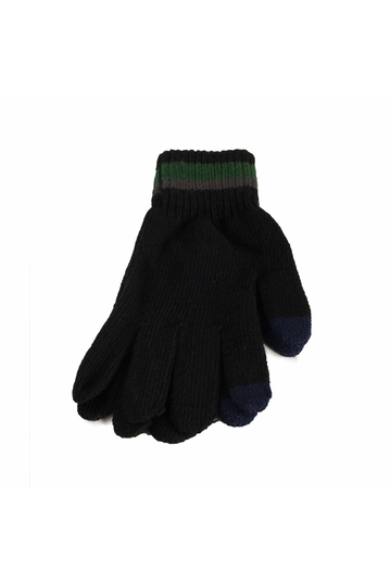 Unisex knitted touch screen gloves black