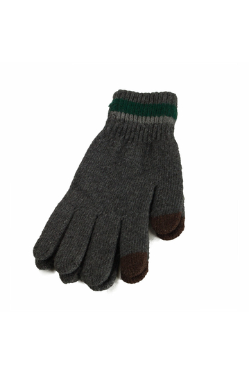 Unisex knitted touch screen gloves grey