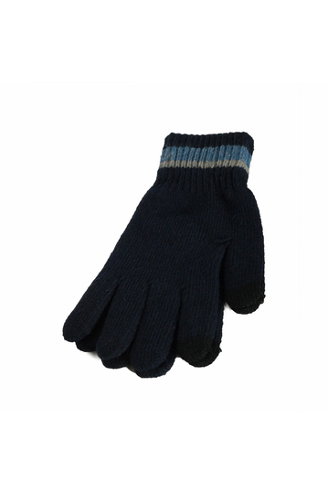Unisex knitted touch screen gloves navy