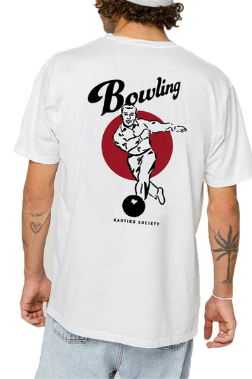 Kaotiko Bowling washed t-shirt white